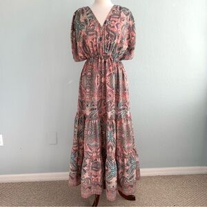 Boemo Paisley Peasant Maxi Dress